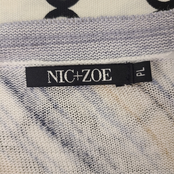 Nic+Zoe Colorful Striped Linen Blend Knit Top Size Large Petite - Picture 6 of 7